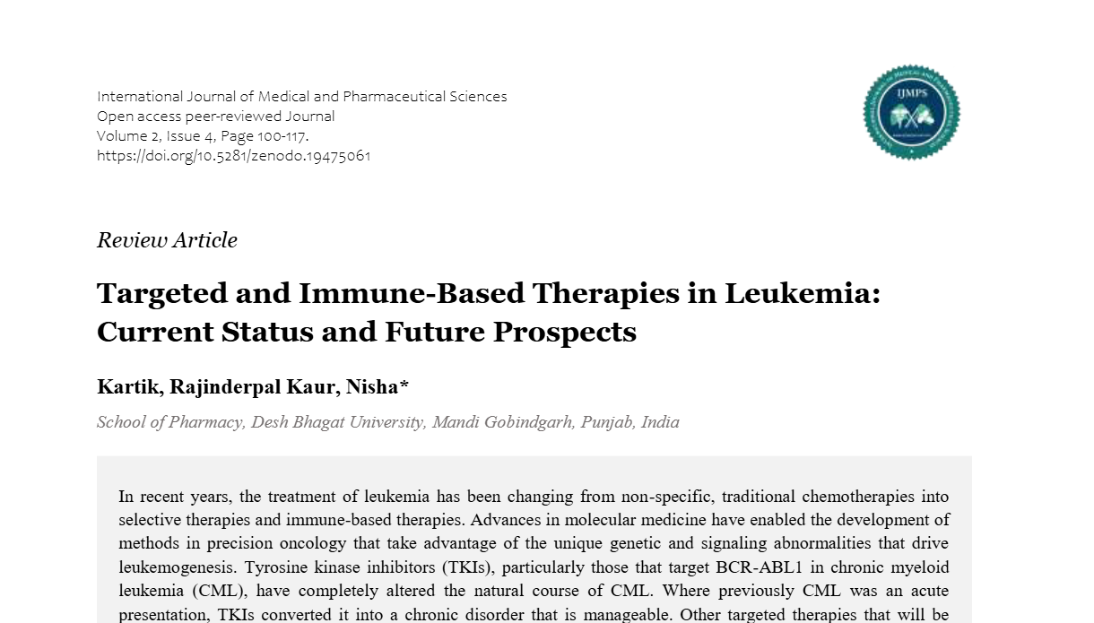 Targeted and Immune-Based Therapies in Leukemia: Current Status and ...