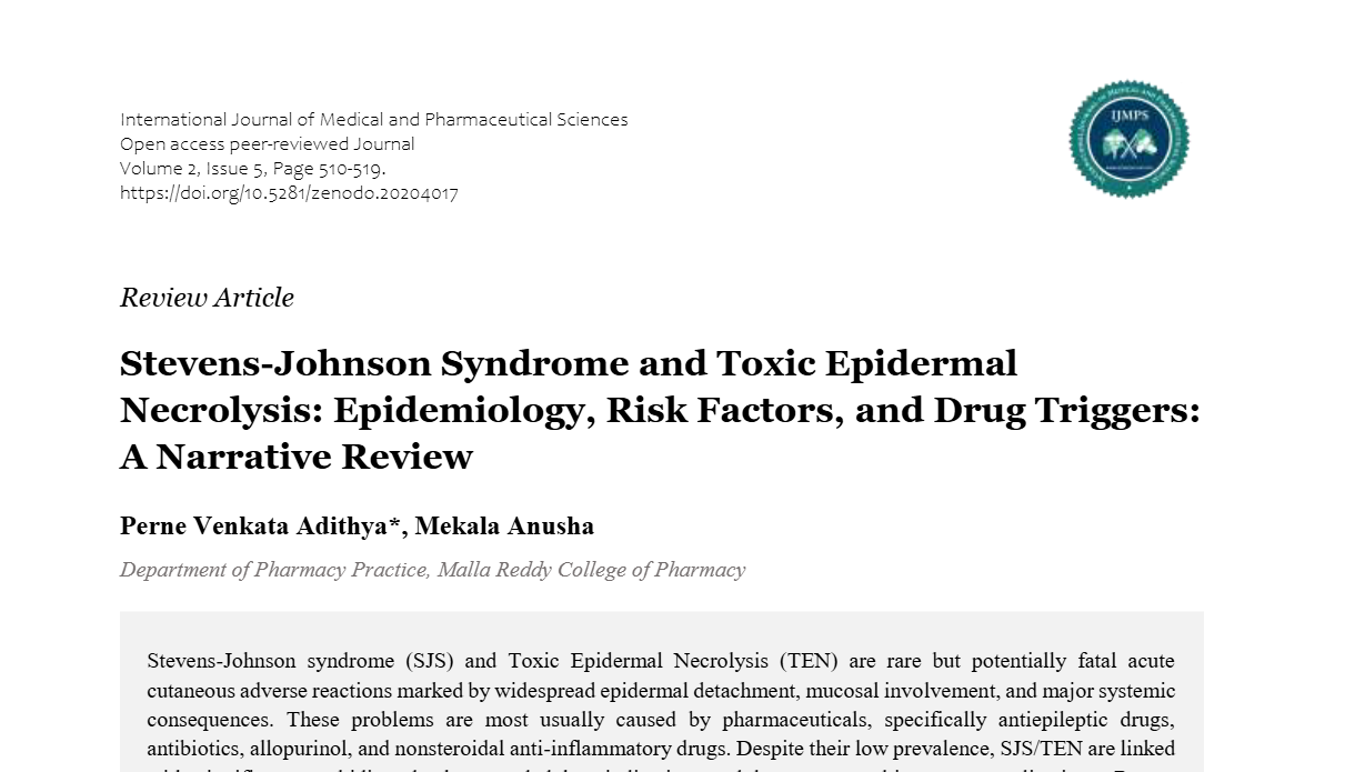 Stevens-Johnson Syndrome and Toxic Epidermal Necrolysis: Epidemiology ...